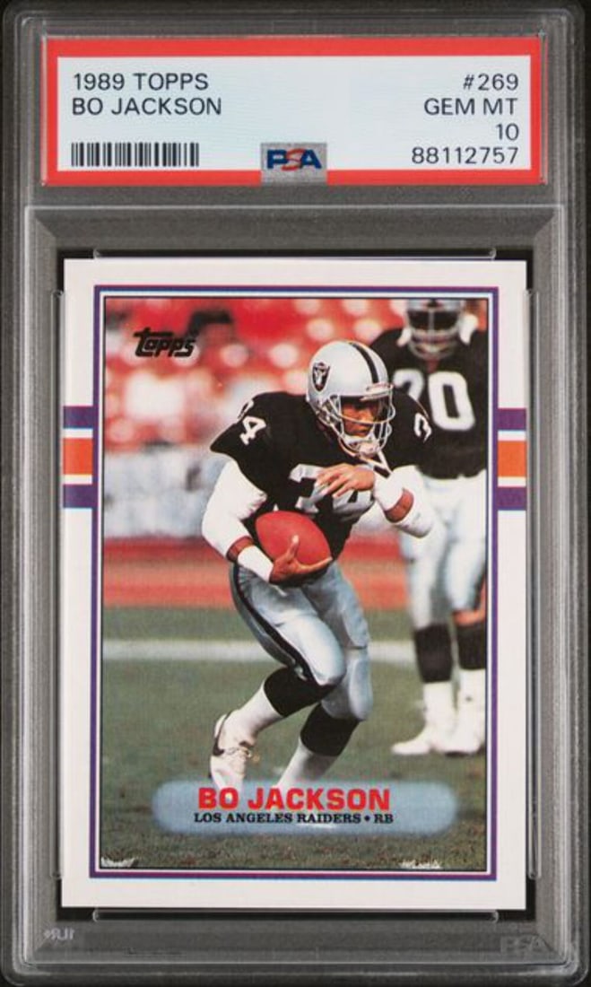 1989 Topps Bo Jackson #269 2nd Year Football Card PSA 10 Gem Mint (1 of 2)
