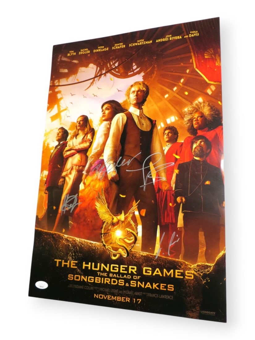 Hunger Games Songbirds & Snakes 13.5x19.75 Poster Signed by Blyth Zegler Schafer JSA Authenticated (1 of 2)