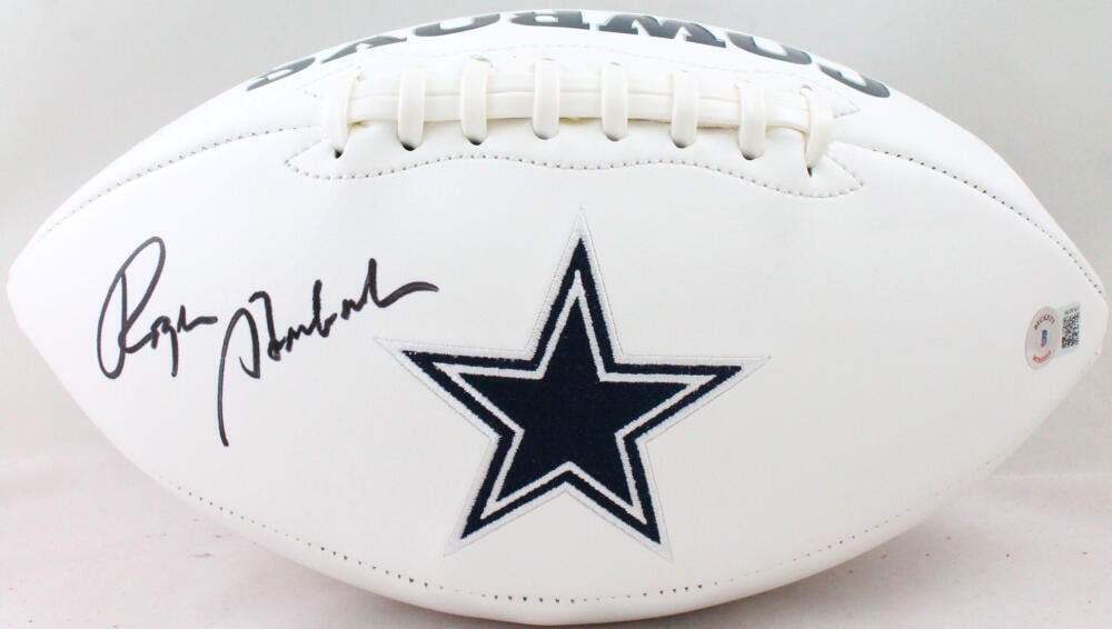 Roger Staubach Signed Dallas Cowboys Football Beckett Authenticated (1 of 3)