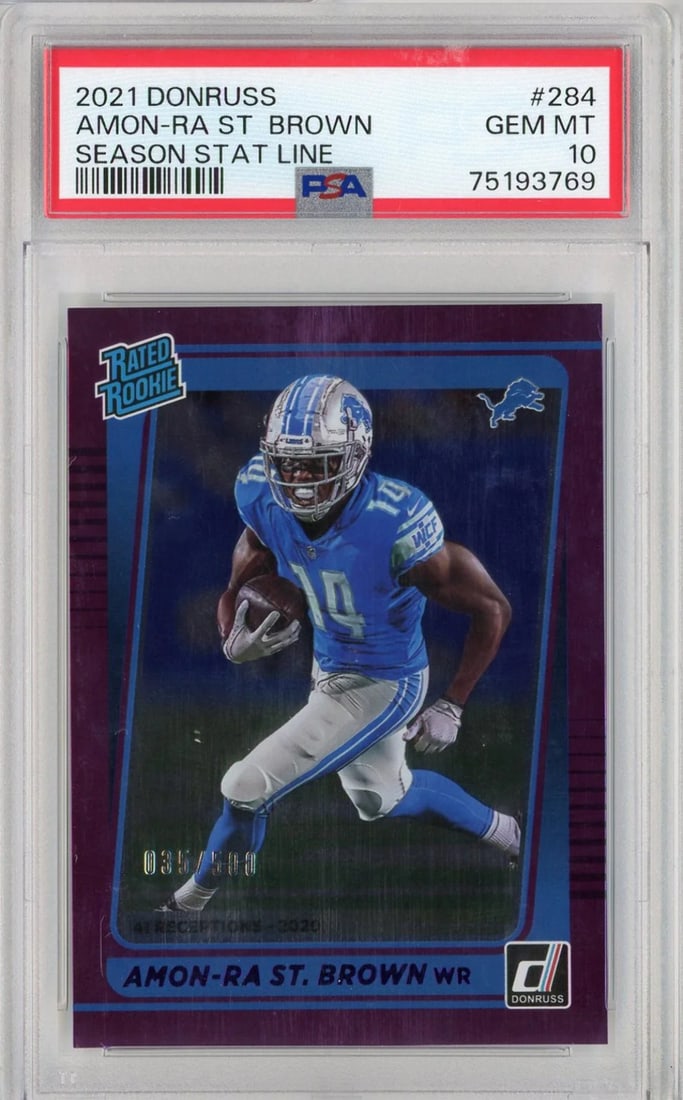 2021 Donruss Amon-Ra St. Brown #284 PSA 10 NFL Card (1 of 2)