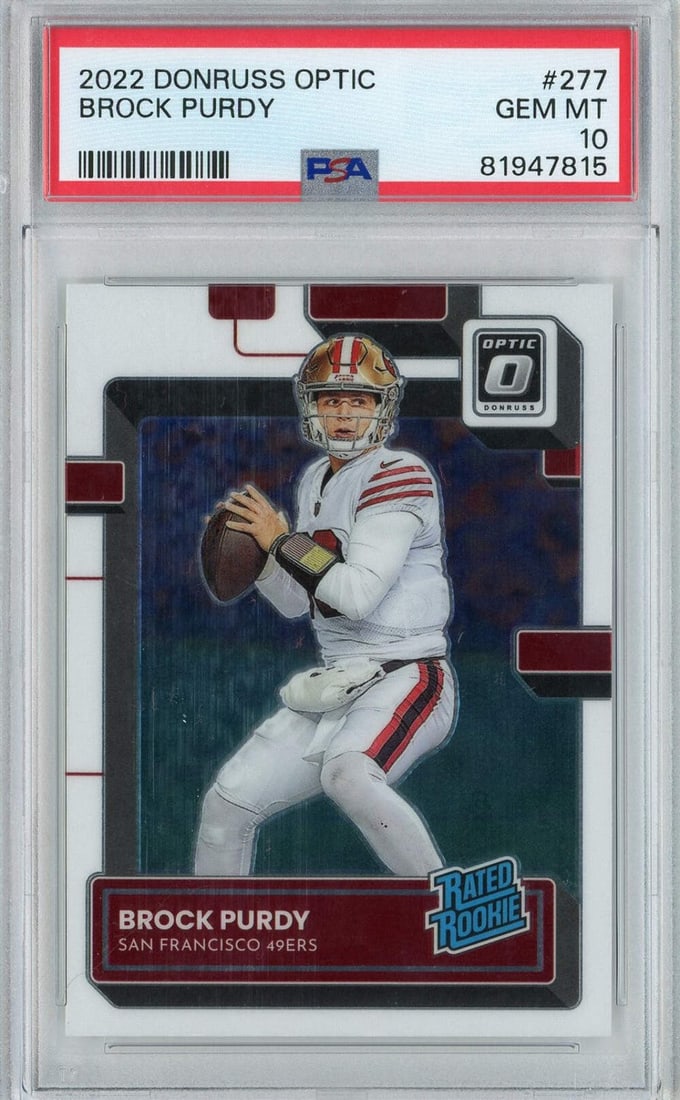 2022 Panini Donruss Optic Brock Purdy #277 Rookie Football Card PSA 10 (1 of 2)