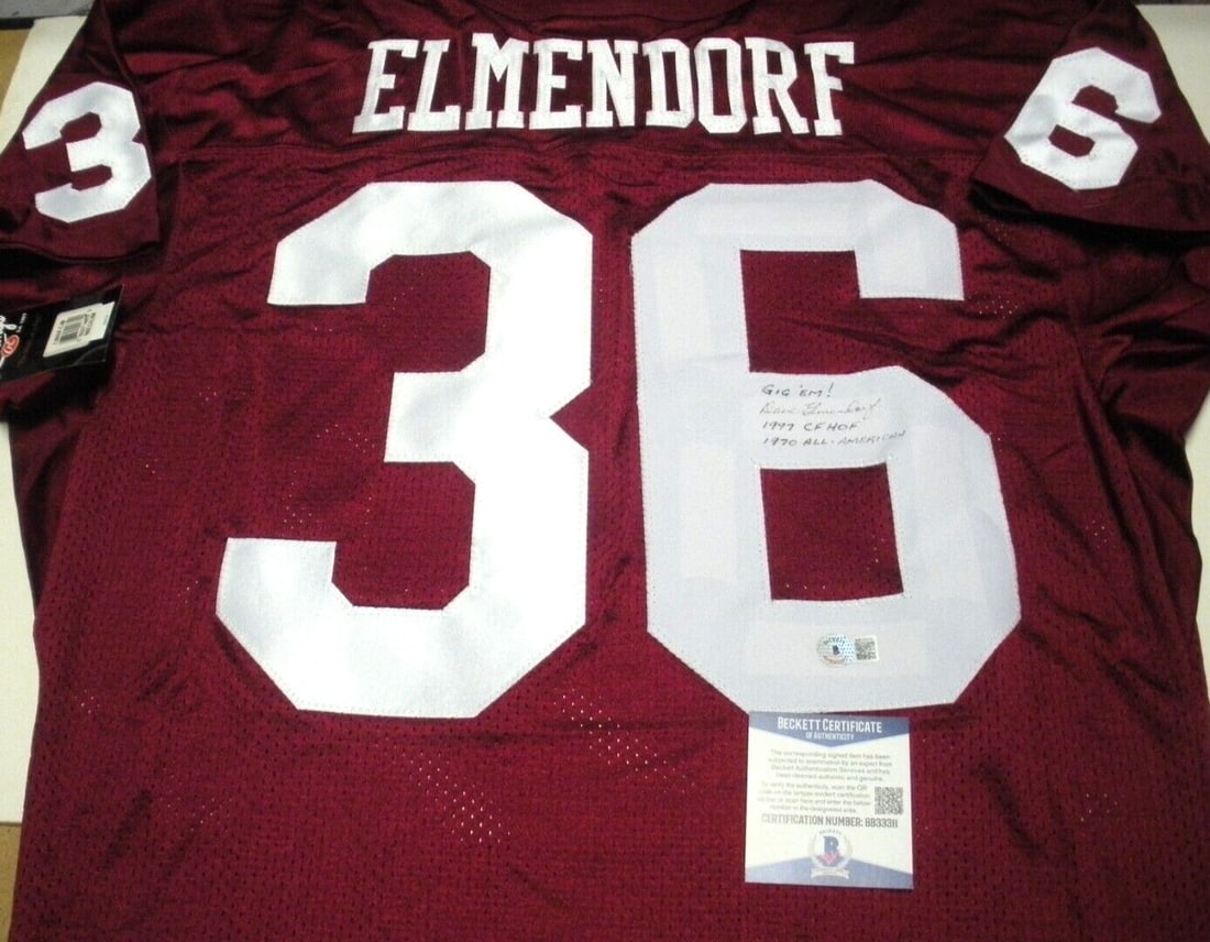 Dave Elmendorf Signed Texas A&M Rawlings Jersey with Beckett COA (1 of 3)