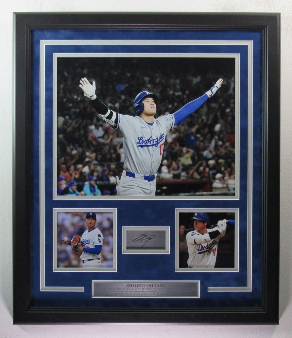Shohei Ohtani Framed Laser Engraved Signature Photo Collage Dodgers (1 of 3)