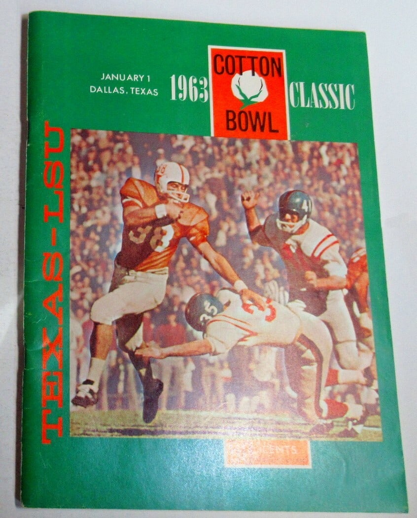 1963 Cotton Bowl Program Texas vs LSU MVP Lynn Amedee Original Football Collectible (1 of 6)