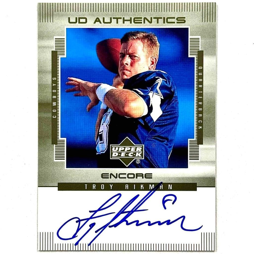 1999 Upper Deck Encore Troy Aikman Autographed Short Print Football Card (1 of 2)