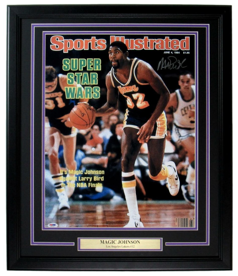 Magic Johnson Signed 16x20 Framed Lakers Photo BAS Certified (1 of 4)