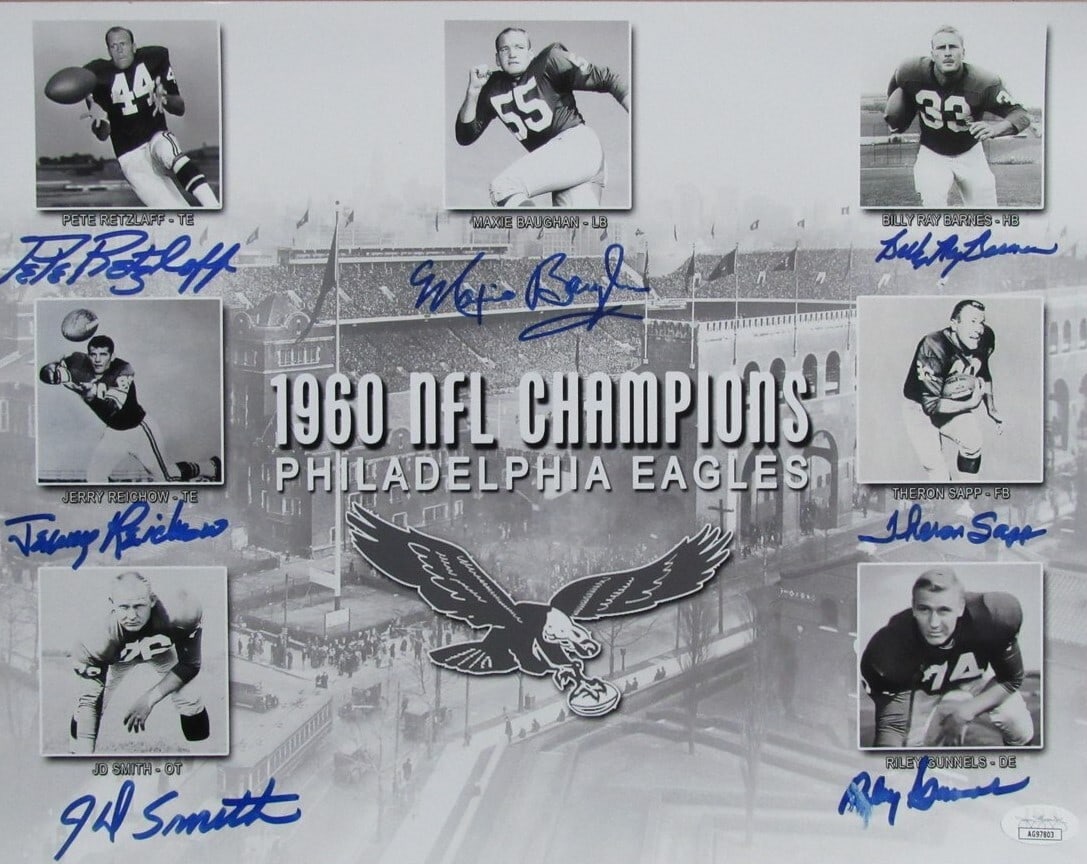 Philadelphia Eagles 1960 Champions Multi-Signed 11x14 Photo JSA Authenticated (1 of 2)