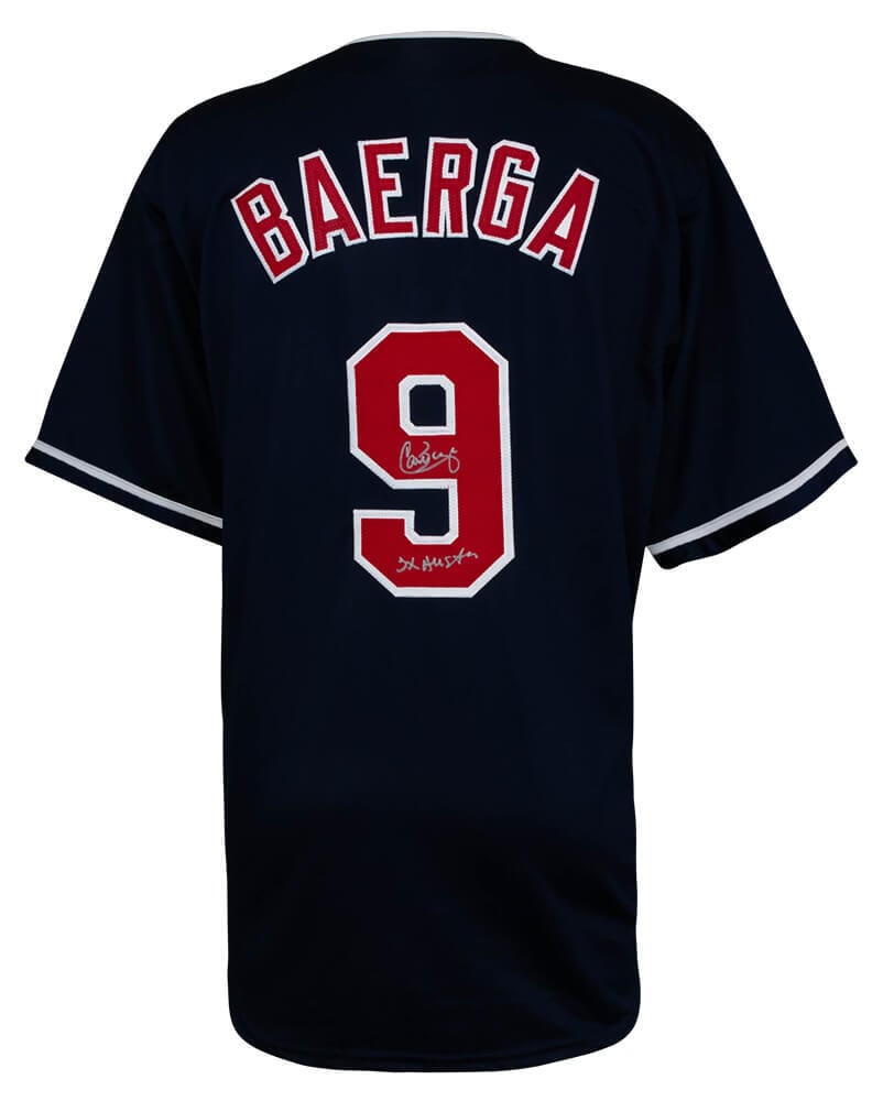 Carlos Baerga Signed Navy Baseball Jersey 3x All Star COA (1 of 3)