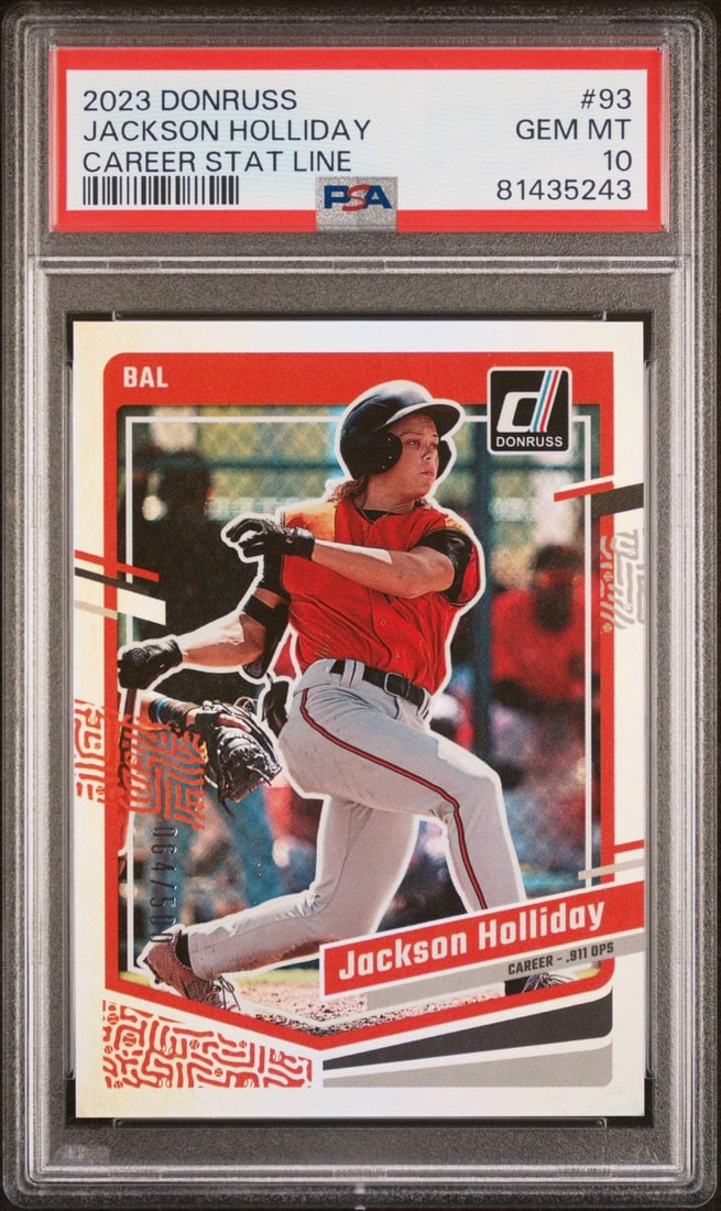 2023 Donruss Jackson Holliday #93 PSA 10 Baseball Card MLB (1 of 2)