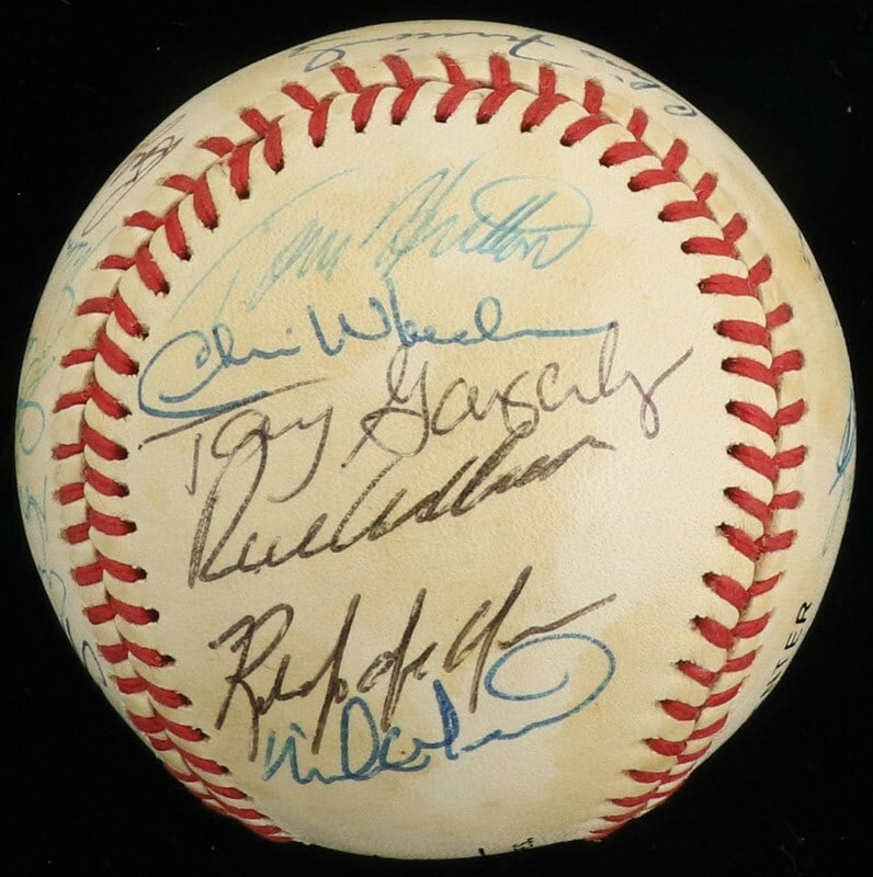 Philadelphia Phillies Legends Signed Baseball 26 Signatures Richie Ashburn PSA DNA (1 of 7)