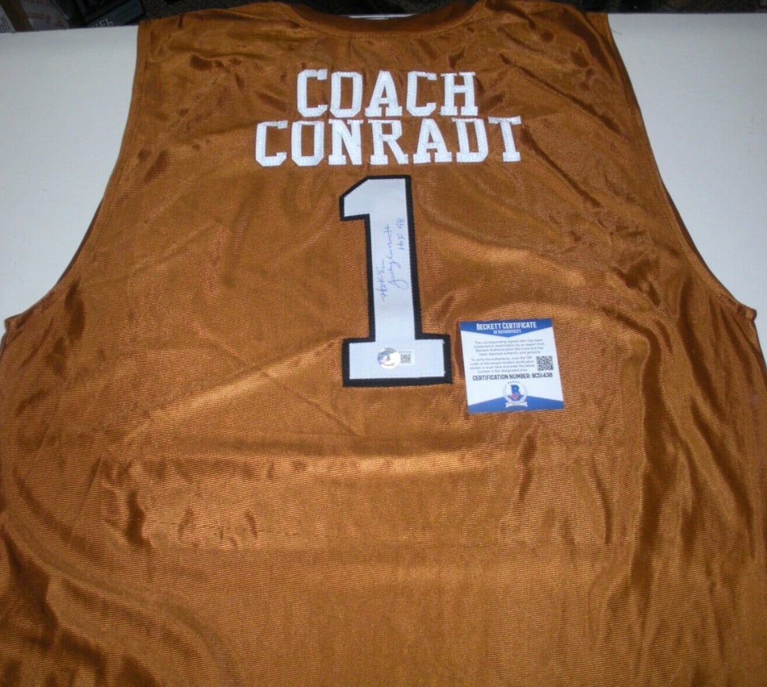 Jody Conradt Signed Texas Longhorns Russell Basketball Jersey COA (1 of 2)