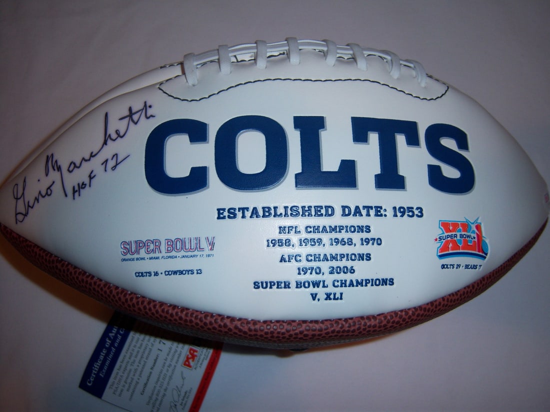 Gino Marchetti Signed Football PSA/DNA Authentic NFL Memorabilia (1 of 1)