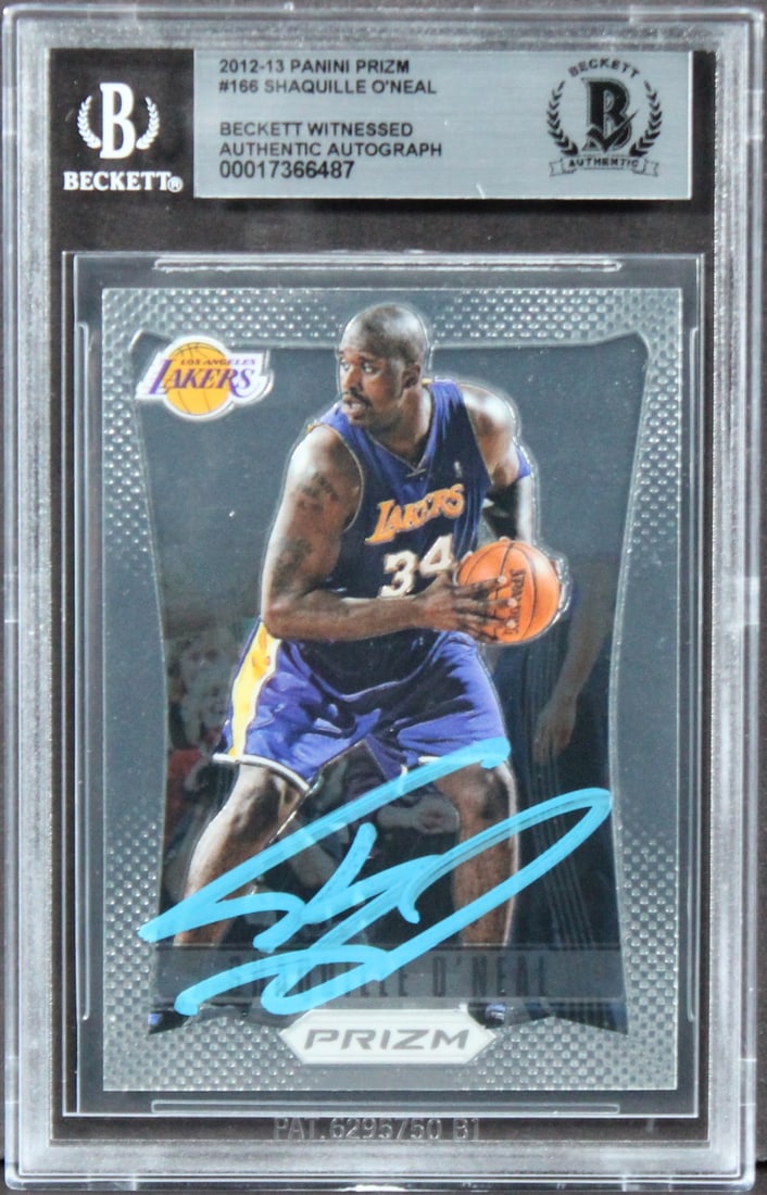 Shaquille O'Neal Signed 2012 Panini Prizm #166 Card Beckett Authenticated (1 of 2)