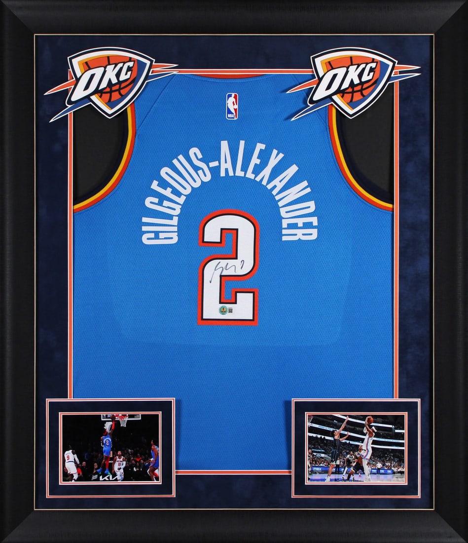 Shai Gilgeous-Alexander Signed Blue Nike Icon Jersey Framed Oklahoma City Thunder BAS (1 of 2)