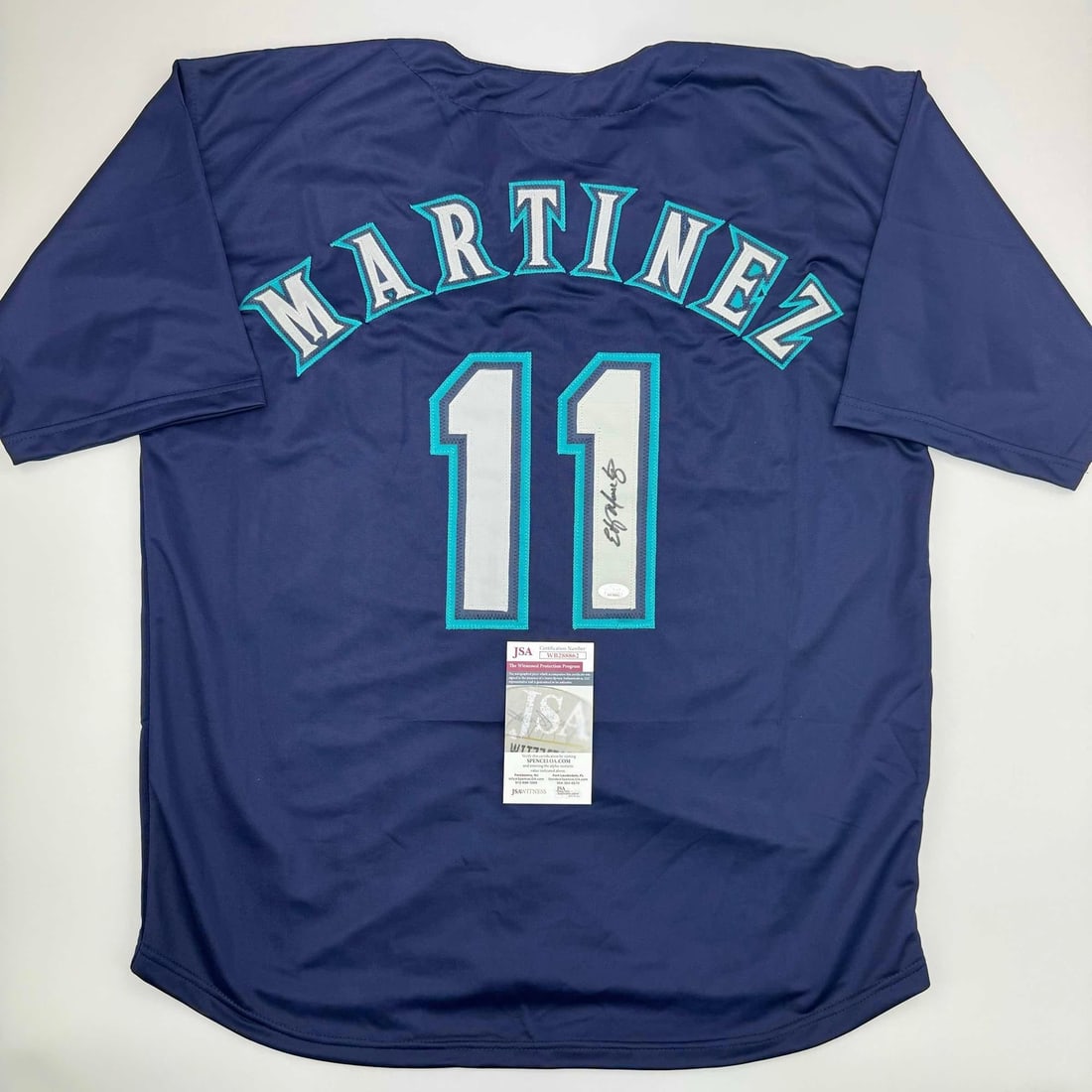 Edgar Martinez Signed Seattle Mariners Blue Jersey JSA COA (1 of 4)