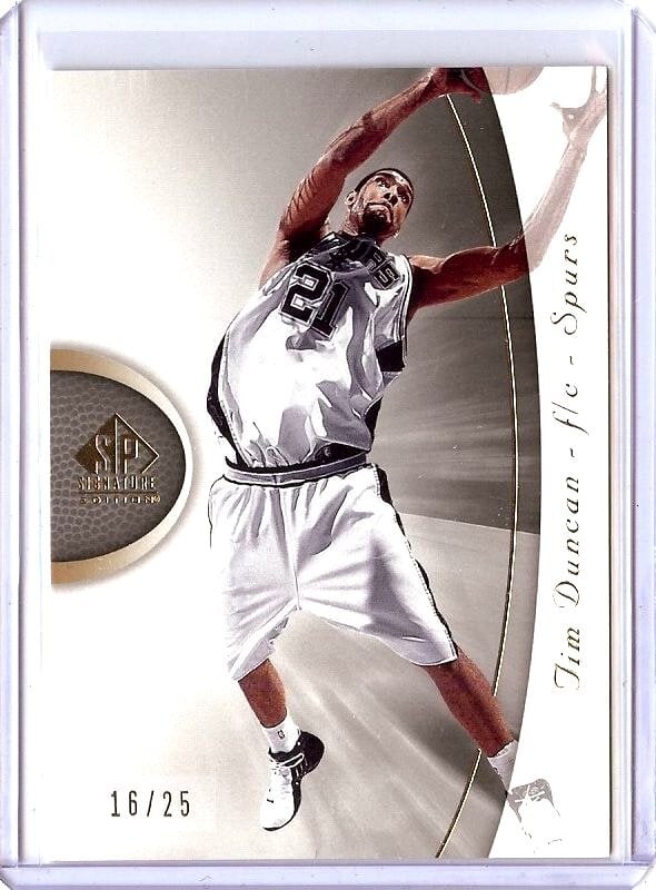 Tim Duncan 2005-06 SP Signature Gold Parallel Card #83 Serial 16/25 (1 of 2)