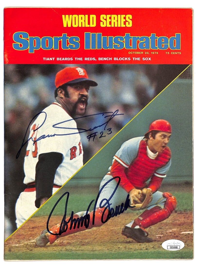 Johnny Bench Sports Illustrated Magazine Signed by Luis Tiant JSA Authenticated (1 of 3)