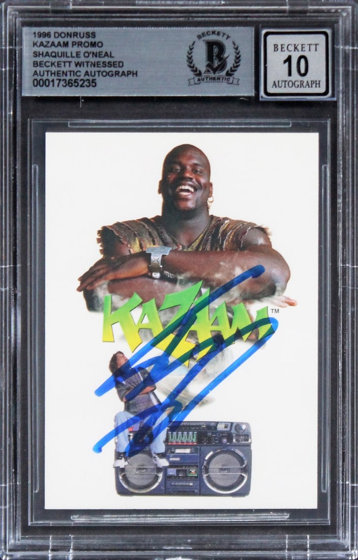 Shaquille O'Neal Signed 1996 Donruss Kazaam Promo Card Gem Mint 10 Beckett Authenticated (1 of 2)