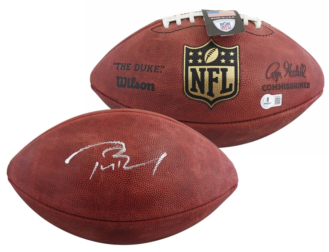 Tom Brady Autographed Official NFL Football Beckett COA Patriots (1 of 5)
