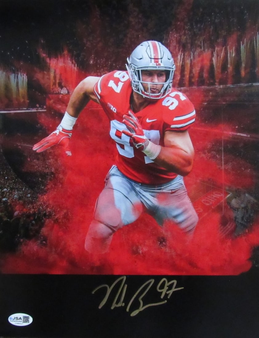 Nick Bosa Autographed 11x14 Ohio State Photo JSA Certified (1 of 3)