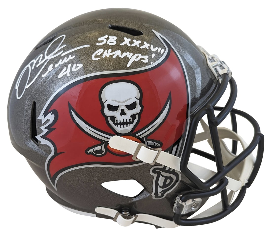 Tampa Bay Buccaneers Mike Alstott Signed Full Size Helmet SB XXXVII Champs BAS (1 of 3)