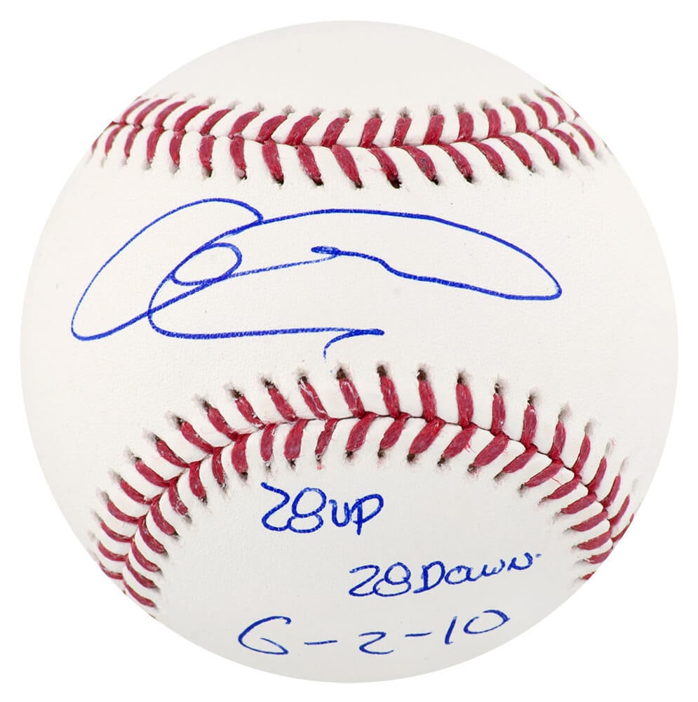 Armando Galarraga Signed MLB Baseball 28 Up 28 Down COA (1 of 1)