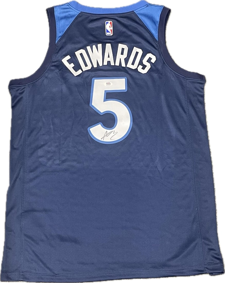 Anthony Edwards Autographed Minnesota Timberwolves Jersey PSA/DNA Certified (1 of 2)