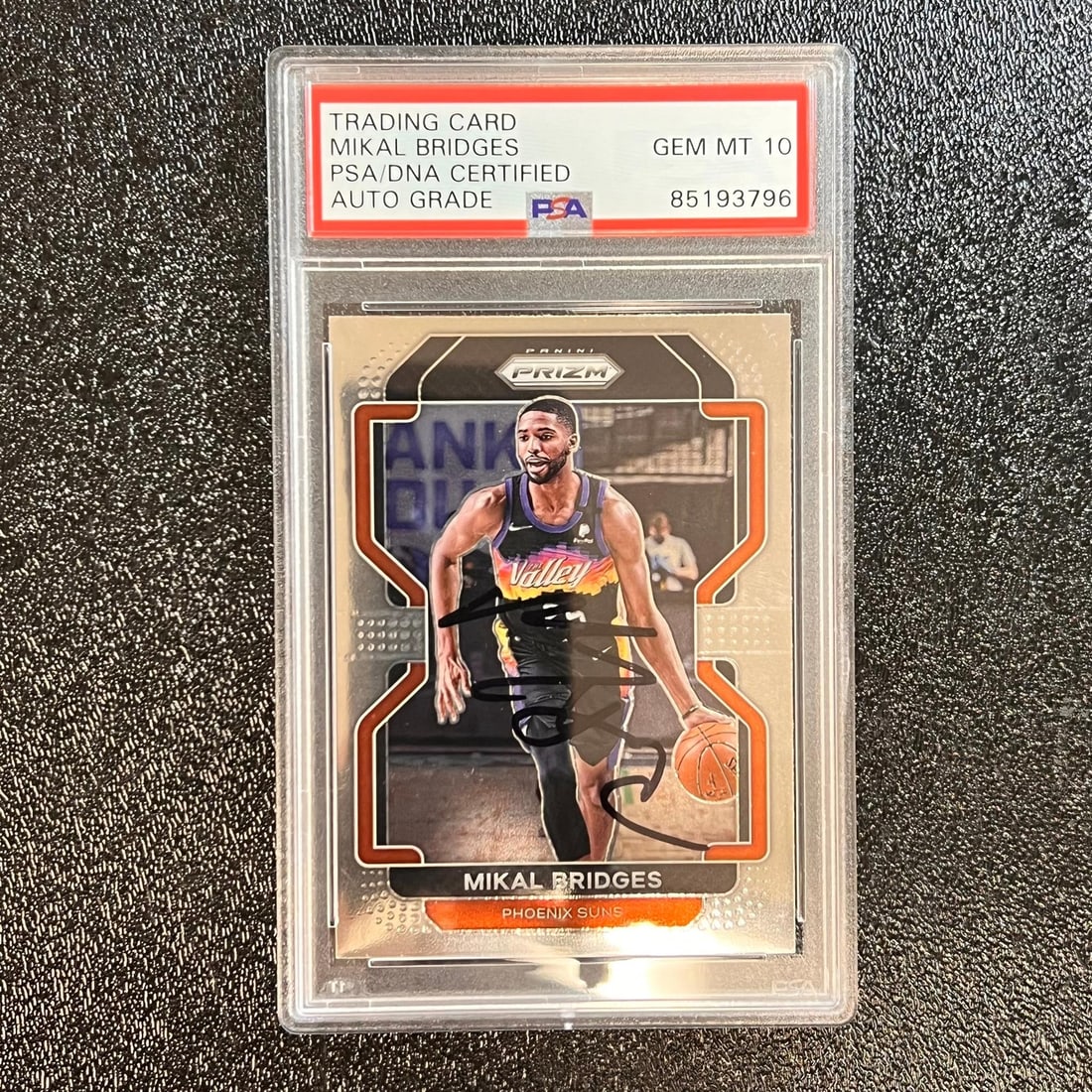 2021-22 Panini Prizm Mikal Bridges Signed Card PSA Authenticated (1 of 2)