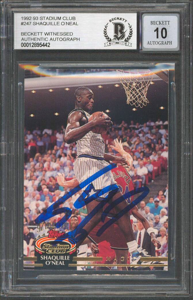 Shaquille O'Neal Signed 1992 Stadium Club Rookie Card BAS Authenticated (1 of 2)