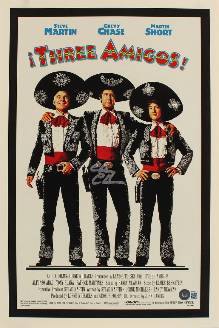 Chevy Chase Signed Three Amigos! 12x18 Mini Poster with Beckett Hologram (1 of 5)