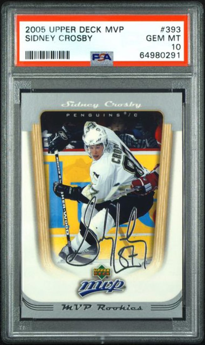 2005 Upper Deck MVP Sidney Crosby #393 Rookie Hockey Card PSA 10 (1 of 2)
