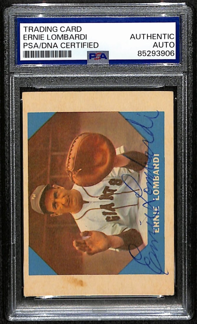 Ernie Lombardi Autographed 1960 Fleer Card #17 PSA/DNA NY Giants (1 of 2)
