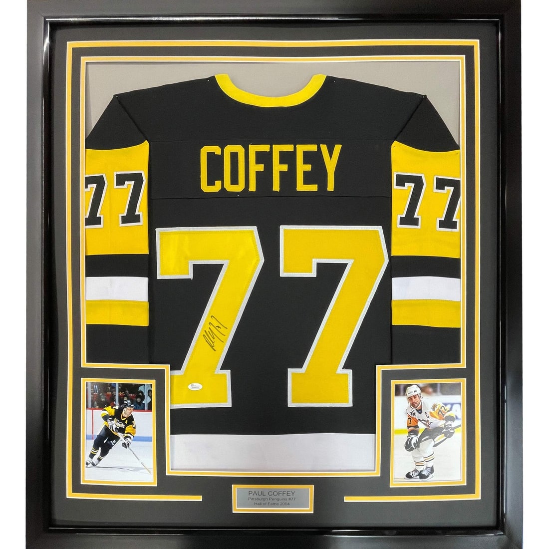 Framed Autographed Paul Coffey Jersey 33x42 Pittsburgh Penguins JSA COA (1 of 2)