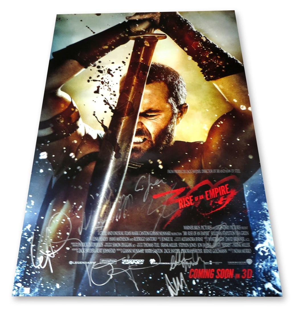300 Rise of an Empire Autographed 27x40 Poster Beckett Authenticated (1 of 5)