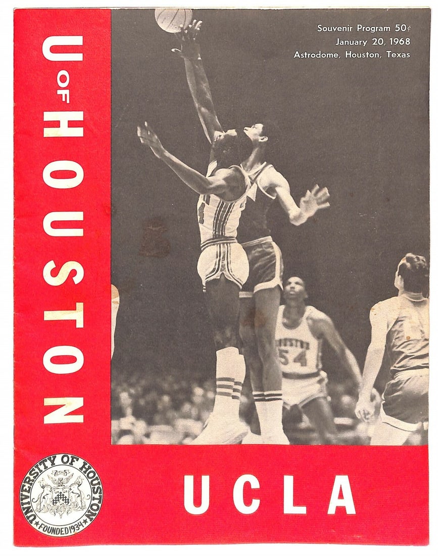1968 Original UCLA vs Houston Basketball Program Game of the Century Alcindor (1 of 6)