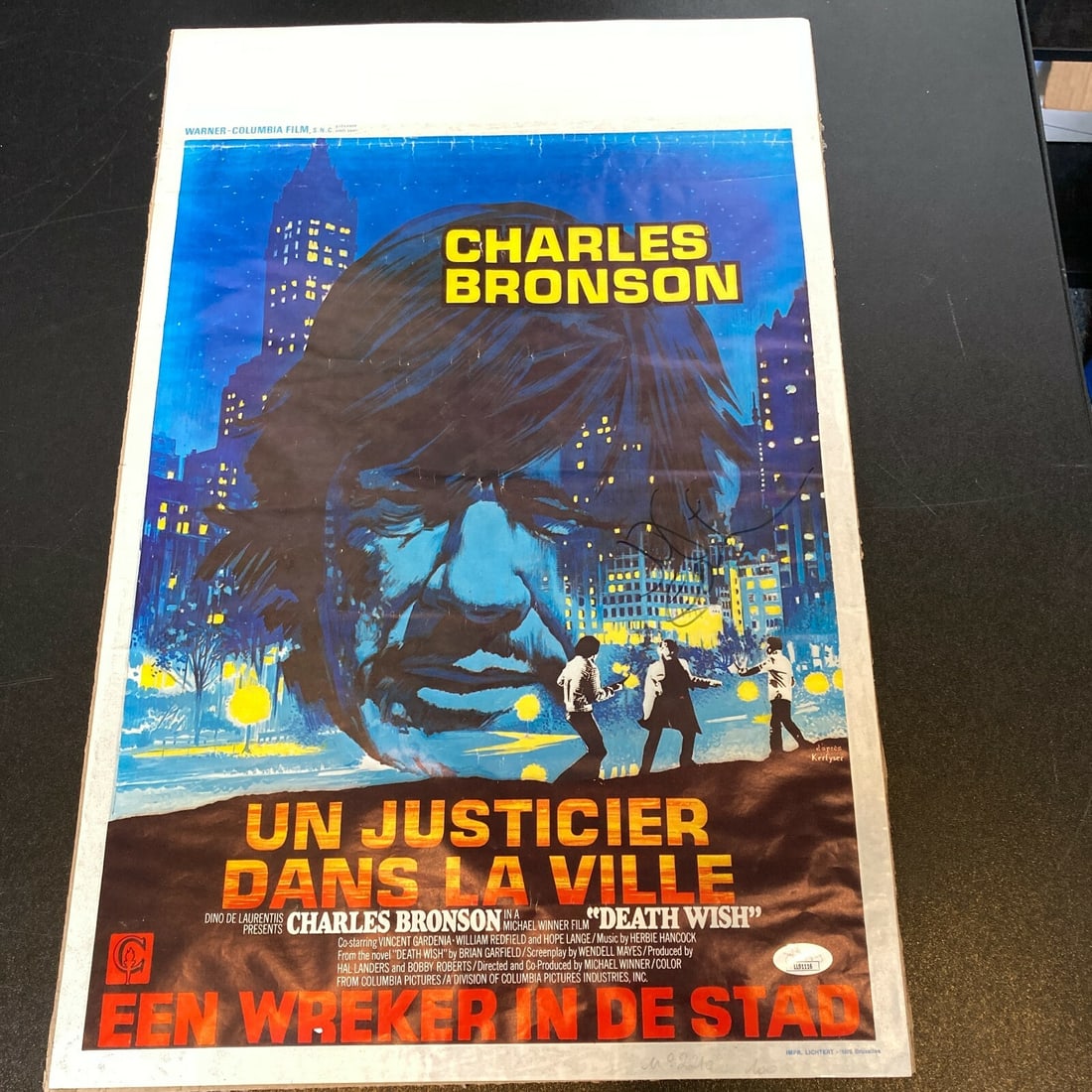 Jeff Goldblum Signed 1973 Deathwish Movie Poster JSA Authenticated (1 of 4)