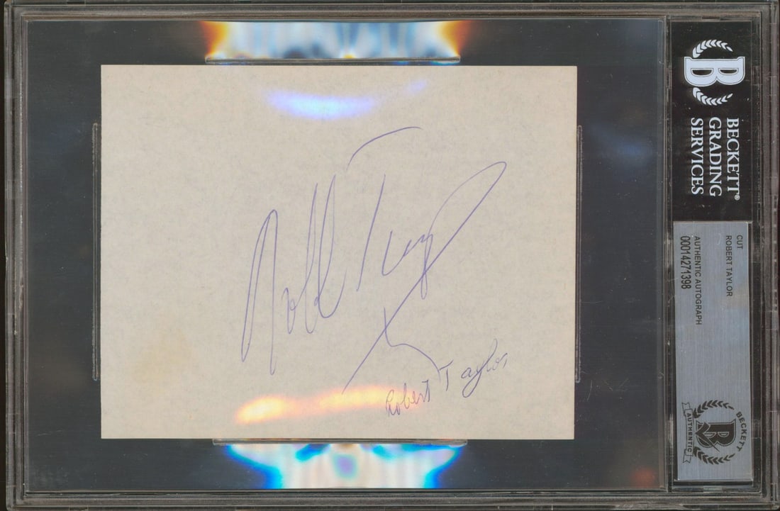 Robert Taylor Ivanhoe Signed Cut Signature 4.5 x 5.5 BAS Authenticated (1 of 5)