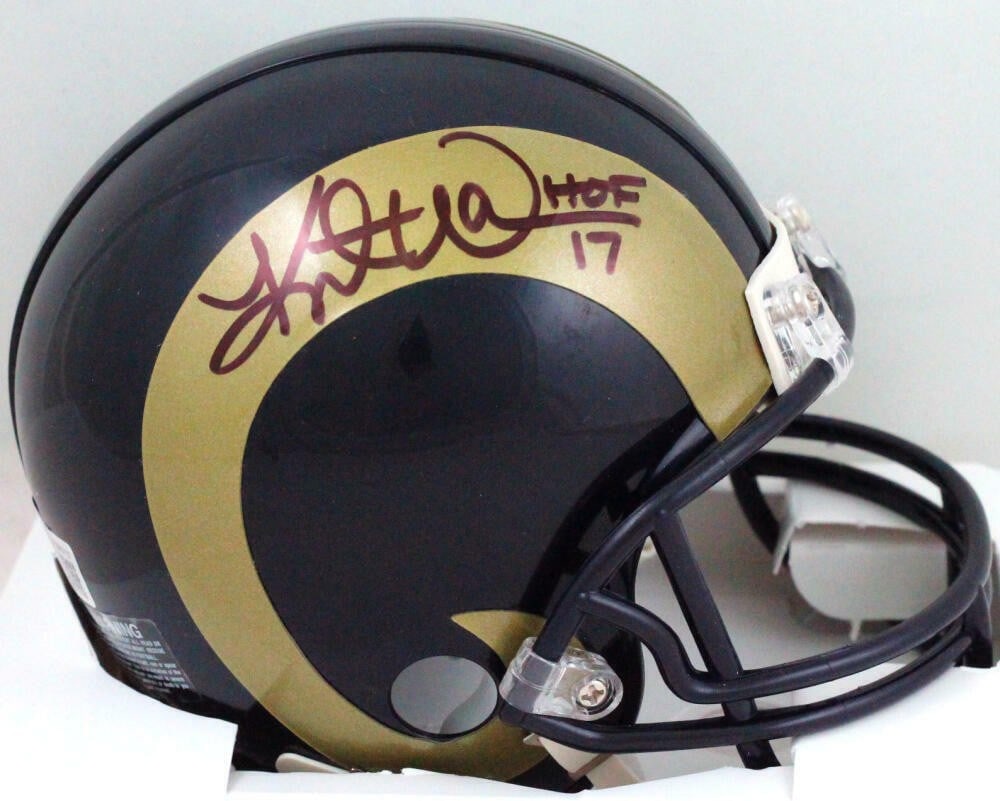 Kurt Warner Signed St. Louis Rams Mini Helmet HOF Beckett Authenticated (1 of 3)