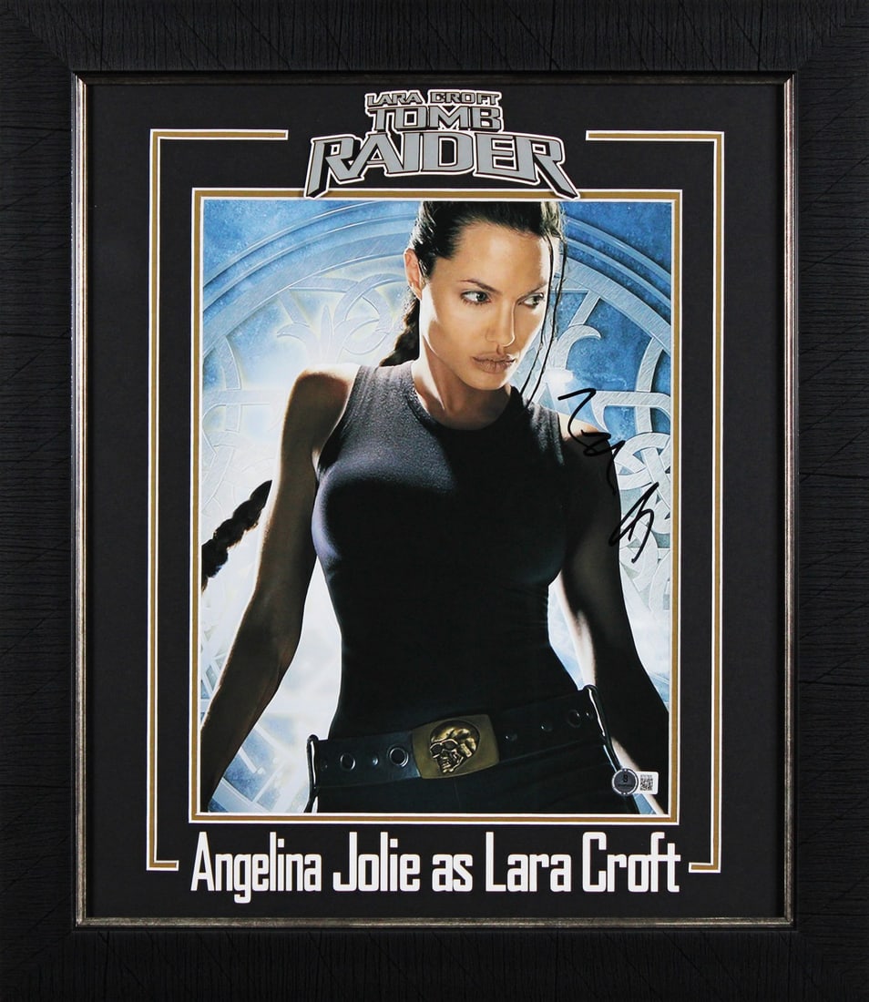 Angelina Jolie Signed Tomb Raider 11x14 Framed Photo Beckett Authenticated (1 of 2)