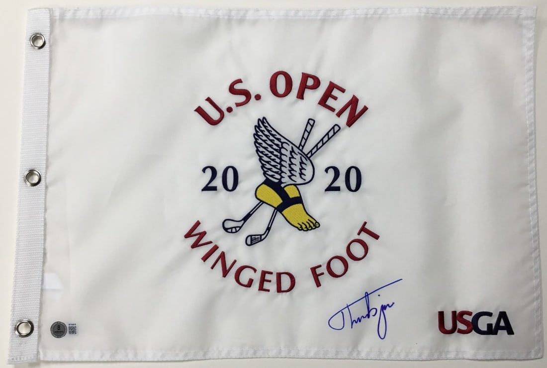 Thorbjorn Olesen Signed U.S. Open 2020 Winged Foot Pin Flag Beckett Authenticated (1 of 4)