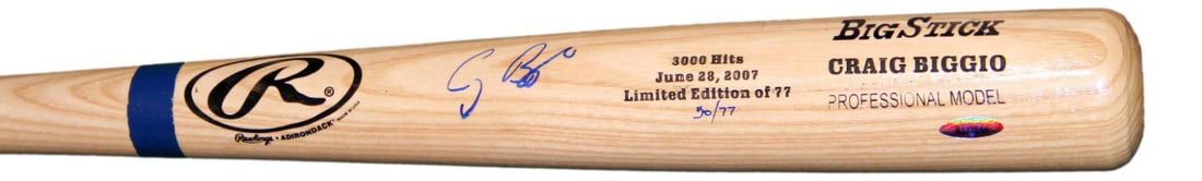 Craig Biggio Autographed 3000 Hit Commemorative Bat TRISTAR Astros /77 (1 of 4)