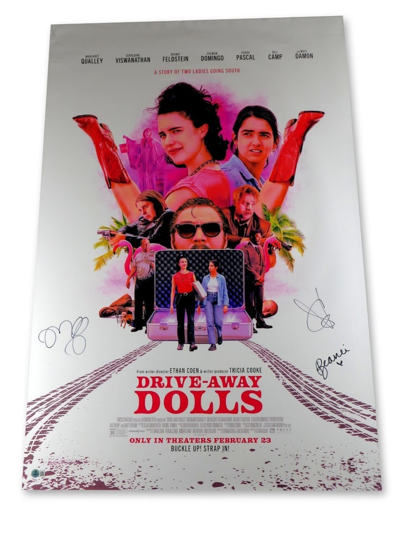 Drive-Away Dolls Autographed 27X40 Poster Margaret Qialley Beanie Feldstein BAS (1 of 2)