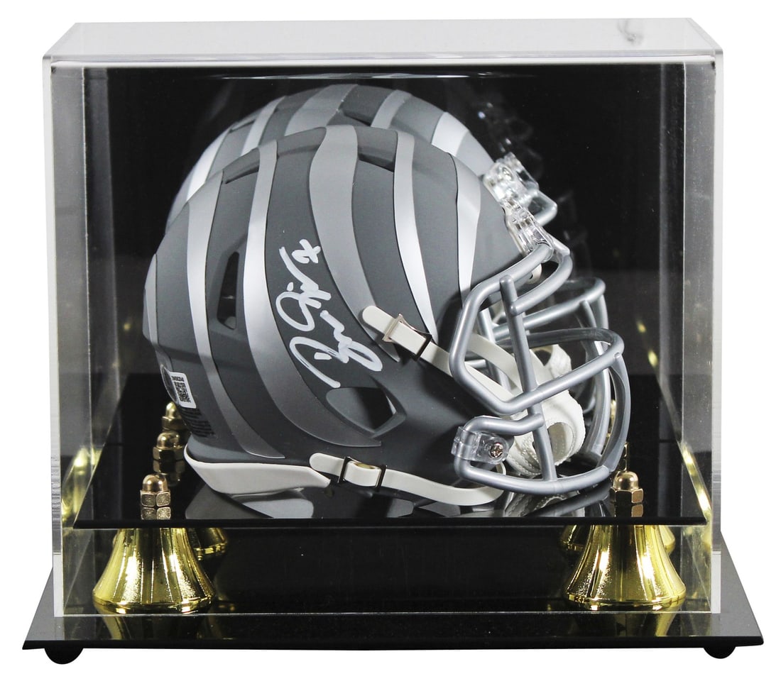 Cincinnati Bengals Boomer Esiason Signed Mini Helmet with Display Case BAS Authenticated (1 of 3)