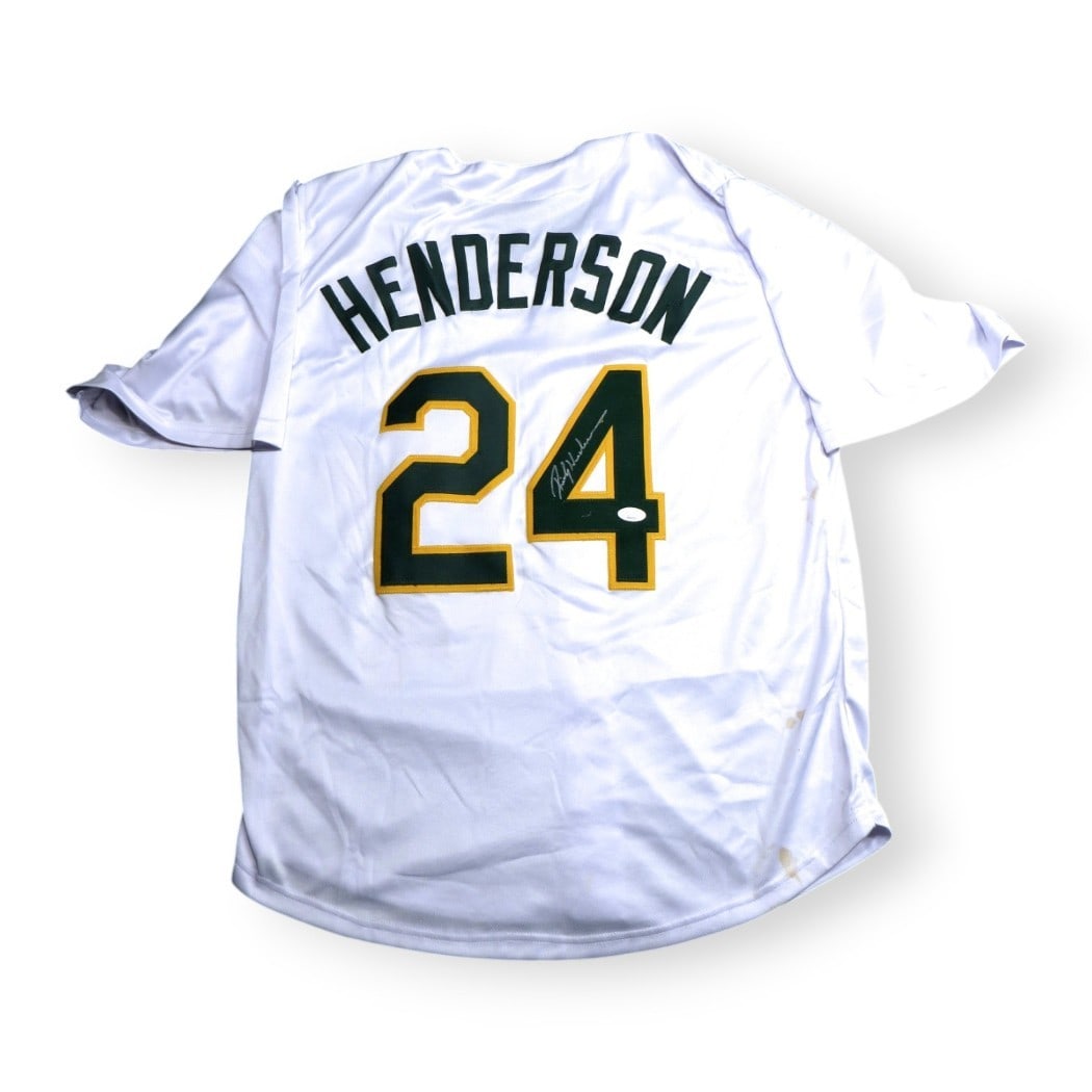 Rickey Henderson Autographed Jersey Oakland Athletics JSA Witnessed (1 of 4)