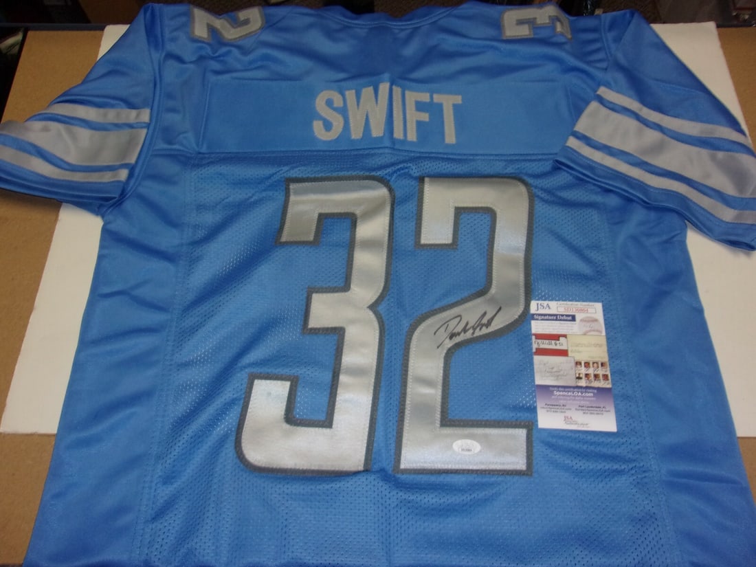 D'Andre Swift Detroit Lions Signed Jersey JSA COA Blue (1 of 2)