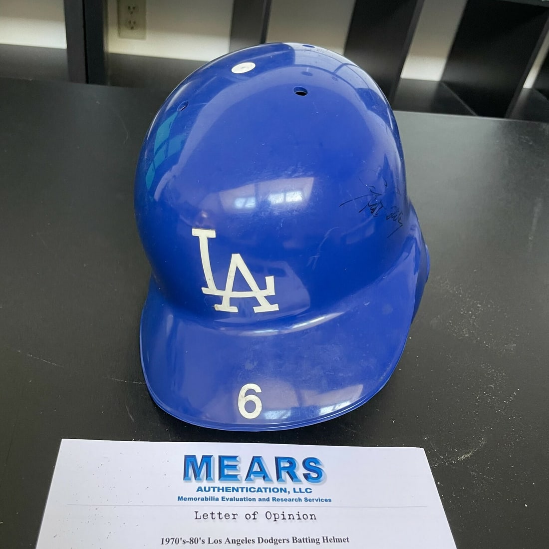 Rare 1970s Steve Garvey Signed Game Used Dodgers Helmet MEARS COA: Rare 1970s Steve Garvey Signed Game Used Dodgers Helmet MEARS COA This original 1970's Los Angeles Dodgers helmet is signed by baseball legend Steve Garvey. It was game-used and personally given to a