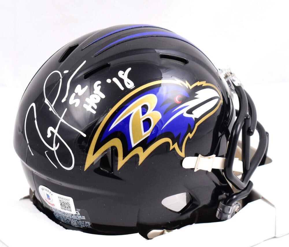 Ray Lewis Autographed Ravens Mini Helmet with Beckett Hologram (1 of 7)