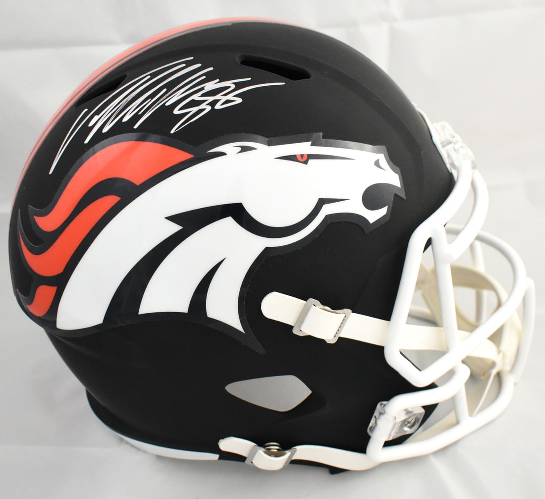 Von Miller Signed Denver Broncos Flat Black Speed Helmet JSA W (1 of 5)