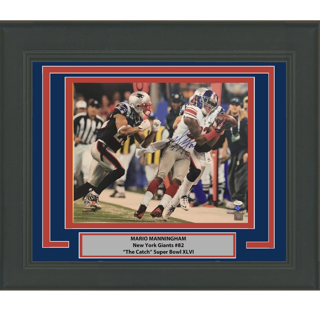 Framed Mario Manningham Autographed Super Bowl 16x20 Photo JSA Authenticated (1 of 1)