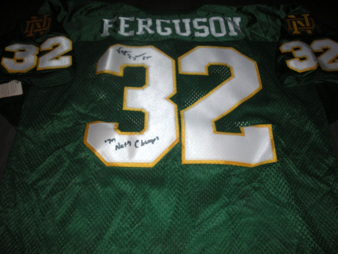 Vagas Ferguson Notre Dame Signed Wilson Jersey NFL (1 of 2)